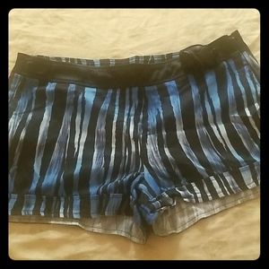 Blue and Black Shorts with a Splash of White